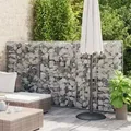 vidaXL Gabionenwand mit Abdeckung Verzinkter Stahl 300×50×150 cm