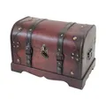 HMF Schatztruhe mit Schloss, Schatzkiste Piraten Holzkiste Geschenk Kambodscha