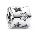 Pandora Bead Charm PANDORA Moments aus 925er Silber mit Stern Cut-outs silberfarben