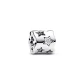 PANDORA Moments Ausgestanztes Funkelndes Stern Charm aus Sterling Silber mit Zirkonia, Kompatibel Moments Armbändern, 792827C01