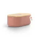 LARS NYSØM Brotkasten I Brotbox aus Metall für langanhaltende Frische I Brotdose mit hochwertigem Bambusdeckel verwendbar als Schneidebrett I 35x19,5x13,5cm (Brick Red)