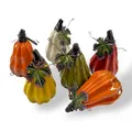 6x Kürbis aus Keramik, Herbstdekoration, Halloween-Deko Ø 6cm H 10cm