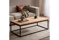 FINEBUY Couchtisch FB108262 Akazie Massivholz 120cm Wohnzimmertisch eckig Industrial (Kaffeetisch Modern, Wohnzimmertisch Rechteckig), 120x60x40 cm Sofatisch Akazie Massivholz Metall