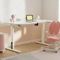 pro.tec Höhenverstellbarer Kinderschreibtisch Ringe 120 x 60 cm Computertisch für Kinder Weiß Schülerschreibtisch
