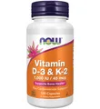 Now Foods Vitamin D-3 & K-2 1000IU-D3 & 45mcg-K2 120 VCaps