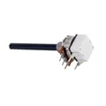 WITTKOWARE Mono-Potentiometer mit Schalter, langer Kunststoff-Achse (6x56mm) und Mutter, 100 Kilo-Ohm, ±20%, linear, 0,4W