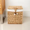 Aufbewahrungs-Korb Bitbox aus Wasserhyazinthe mit Deckel Natur 35 cm wohnfreuden