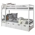 Etagenbett Finn mit 5 Schubkästen ca. 90x200 cm Weiß