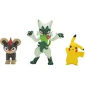 Pokémon First Partner Battle Figure Set Figuren 3er-Pack Leufeo, Pikachu & Feliospa - Grün