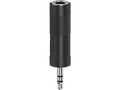 HAMA 3.5-mm-Klinken-Stecker auf 6.3-mm-Klinken-Kupplung, Audio-Adapter Kunststoff
