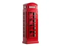 Woodkings Vitrine Telefonzelle britisch I Holz Rot I Glasschrank I London Schrank I Glasschrank I Barschrank I Bücheregal I Unikat