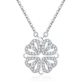Jrêveinfini Kleeblatt Halskette Damen 925 Silber mit Anhänger, Glücksbringer Kette für Mama, Freundin oder Tochter, Schmuck Geschenk zu Weihnachten, Valentinstag, Geburtstag & Muttertag
