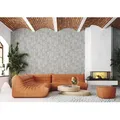 Fototapete MARBURG "Tile", blau (helles, stahlblau), B:0,53m L:10,05m, Vlies, Tapeten, moderne Tapete für Wohnzimmer Schlafzimmer Küche