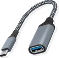 Reagle USB C Stecker auf USB A Busche Handy OTG Adapter USB 3.2 Gen 1 Geflochten Aluminium