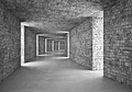Fototapete 3D EFFEKT Tunnel Grau Moderne Korridor Ziegel Schlafzimmer Wohnzimmer Wandtapete Vlies Tapete UV-Beständig Montagefertig (14036, VEXXXXL (416x290 cm) 4 Bahnen)
