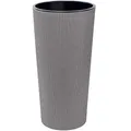 KONZEPT Blumentopf Hoch (57 cm) mit Einsatz – geeignet für Innen- & Außenbereich, wetterfest, UV-beständig, mit Rillenstruktur – Grau, Eco-Kunststoff, ideal für Garten, Balkon, Terrasse & Wohnung