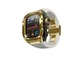 Wigento Smartwatch-Armband Für Apple Watch Ultra 2 / 1 49mm Silikon Armband Metall Gehäuse Hülle, Stoßfest, stilvoll, integriertem Armband