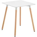 CLP Küchentisch Viborg I Esstisch Im Skandinavischen Design Für Wohnzimmer Mit MDF Tischplatte I Buchenholzgestell, Justierbare Bodenschoner