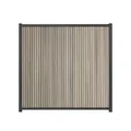 GartenLand WPC Zaun Set Shadowline Vertikal ca. 175 x 180 cm Sichtschutz Steckzaun Amethystgrau Aluminium Anthrazit Ohne Pfosten