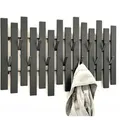DanDiBo Wandgarderobe Schwarz Metall Modern 96637 Garderobe Wand mit Haken Garderobenleiste Hakenleiste Garderobenhaken - Schwarz