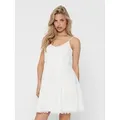 ONLY Trägerkleid ONLHELENA – Trägerkleid aus Baumwolle für den Sommer Baumwolle, regular fit, V-Ausschnitt weiß M (38)