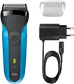 Braun Series 3 310s Nass- & Trockenrasierer Akku mit 3 flexiblen Klingen Schwarz/Blau