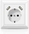 Steckdose mit 2 x USB Anschluss 3.4A Unterputz, USB Steckdose System 55 X 55 NEU