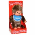 Monchhichi 255040 Plüschfigur Junge mit Latz blau/braun 20 cm Stoff NEU