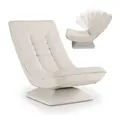 Juskys Relaxsessel Korsika - ergonomisch, 360° drehbar, 5-lagige Polsterung, klappbar - Cord Beige