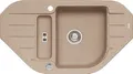 ALVEUS GRANITAL Spüle NIAGARA 60 in BEIGE mit Pop-up-Siphon / Eckspüle / Gran...