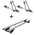 2x Fahrradträger SAGITTAR + Dachträger Rio 120 kompatibel mit für Skoda Roomster 5J ab '06