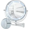 Wenko Power-Loc LED Wandspiegel Lumi 5-fach Vergrößerung Chrom