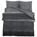 vidaXL Bettwäsche Set, Bettbezug in elegantem Look, Deckenbezug Kissenbezug mit verstecktem Knopfverschluss, Bettdeckenbezug Duvetbezug, Dunkelgrau 220x240cm Baumwolle