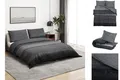 vidaXL Bettwäsche Bettwäsche-Set Dunkelgrau 220x240 cm Baumwolle