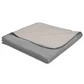 Ibena kühlende Decke 150x200 cm - Kühldecke, kühl, weich & waschbar,selbstkühlende Kuscheldecke für Sommer grau beige