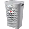 CURVER Wäschebox Infinity Recycled, aus Kunststoff, 60L, Hellgrau