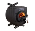 Bruno Kaminofen Bruno® Werkstattofen Pyro II mit Herdplatte schwarz 16 kW Stahl A, 16 kW