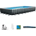 Framepool INTEX "Ultra XTR Frame", grau (grau, blau), B:488cm H:132cm L:975cm, Schwimmbecken, BxLxH: 488x975x132 cm