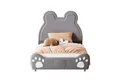 Flieks Polsterbett, Bärenform Kinderbett Einzelbett 90x200cm hautfreundlicher Samt-Stoff