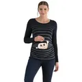 M.M.C. Umstandsshirt Winke Winke mit Motiv schwarz XL