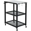 Taino Grillwagen, Schwarz, Metall, 72x81x41 cm, Gartenmöbel, Gartentische, Beistelltische outdoor