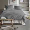 Irisette Mako-Satin Bettwäsche Tokio 8607 155x200 cm + 80x80 cm | grau - grau