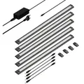 ledscom.de LED Unterbau-Leuchte SIRIS schwarz matt, flach, je 50cm, je 655lm, weiß, 5er Set