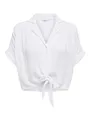 ONLY Damen Onlpaula Life S/S Tie Shirt WVN Noos, Weiß, M