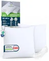 Sensalou Kissenbezug wasserdicht 2er Set in 7 Größen - 40x40 cm Kopfkissenbezug weiß mit Reißverschluss - Allergiker Hausstaubmilben Kissenschutz