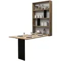 Mirjan24 Wandklapptisch, Eiche Wotan, Schwarz, Holzwerkstoff, Rechteckig,Rechteckig, 85x203x19 cm, Esszimmer, Tische