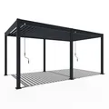 WEIDE - Classic Terrassenüberdachung freistehend mit einstellbarem Stahl-Lamellendach I Pfosten aus Voll-Aluminium I Robustes Terassenüberdach I wasserdicht (Anthrazit, 3 x 5,3 M)