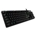 Logitech G512 mechanische Gaming-Tastatur, GX-Brown Taktile Switches, LIGHTSYNC RGB-Beleuchtung, USB-Durchschleife, Aluminium-Gehäuse, Programmierbare F-Tasten, Französisches AZERTY-Layout, Schwarz