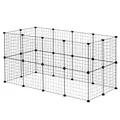 EUGAD Freigehege für Kaninchen 72cm hoch Indoor, Freilaufgehege Kaninchen draußen, Meerschweinchen gehege innen, Kleintiergehege Metallgitter, Gehege für Kleintiere DIY, Welpenauslauf 142x72x72cm XXL