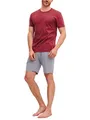 CALIDA Cotton Special Kurz-Pyjama, Schlafanzug Herren, aus 100% Baumwolle Garnet 46-48